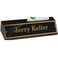 1 7/8"x7 7/8" Black & Brass Nameplate & Business Card Slot